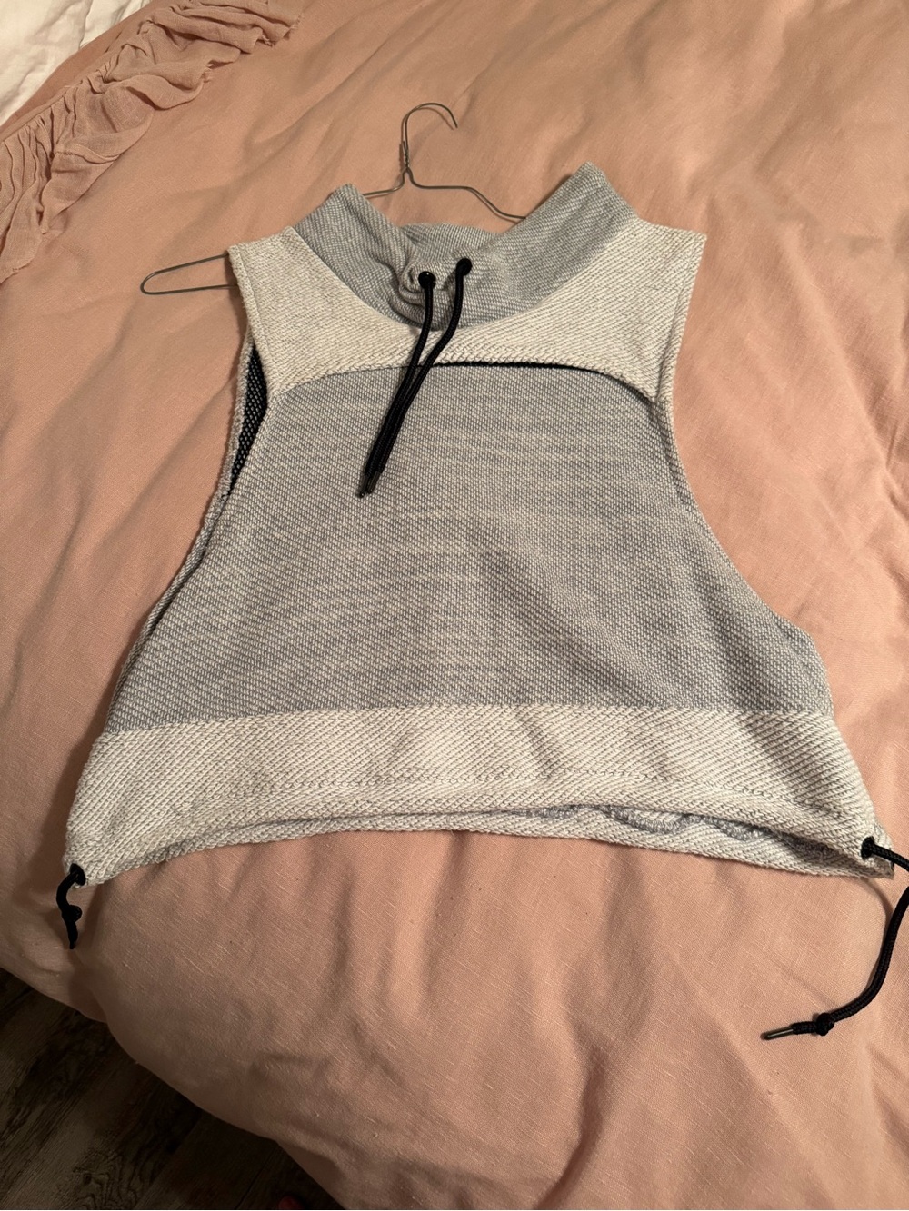 FP Movement by Free People Light Gray and White Cropped Muscle Tee